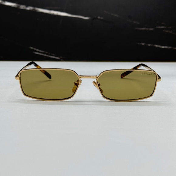 NEW PR A60S 5AK70G PRADA GOLD GREEN SQUARE SPR A60 5AK70G WOMEN SUNGLASSES - Picture 4 of 11